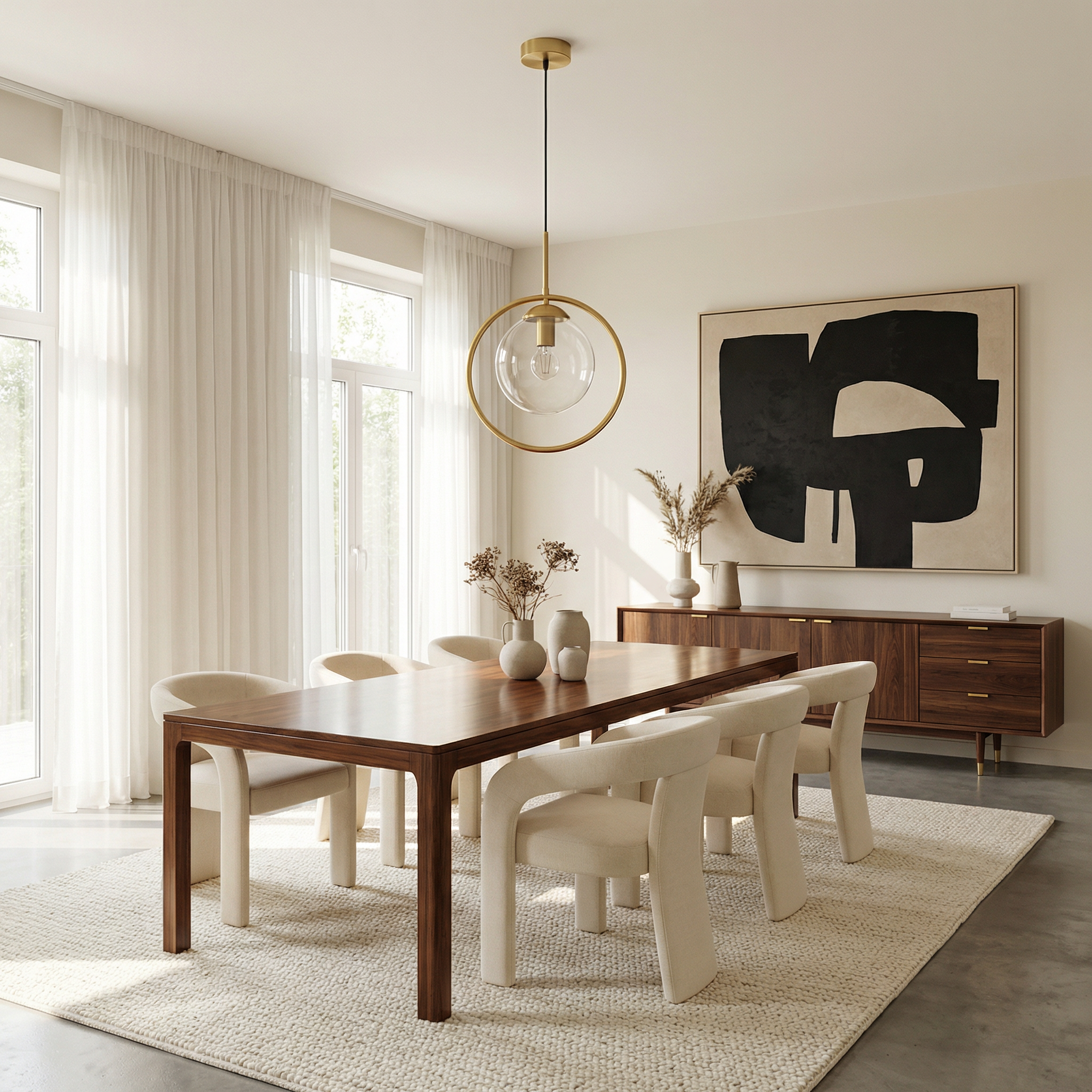 Pendant Light Circle of Snow Ambient View | Luxarmonie