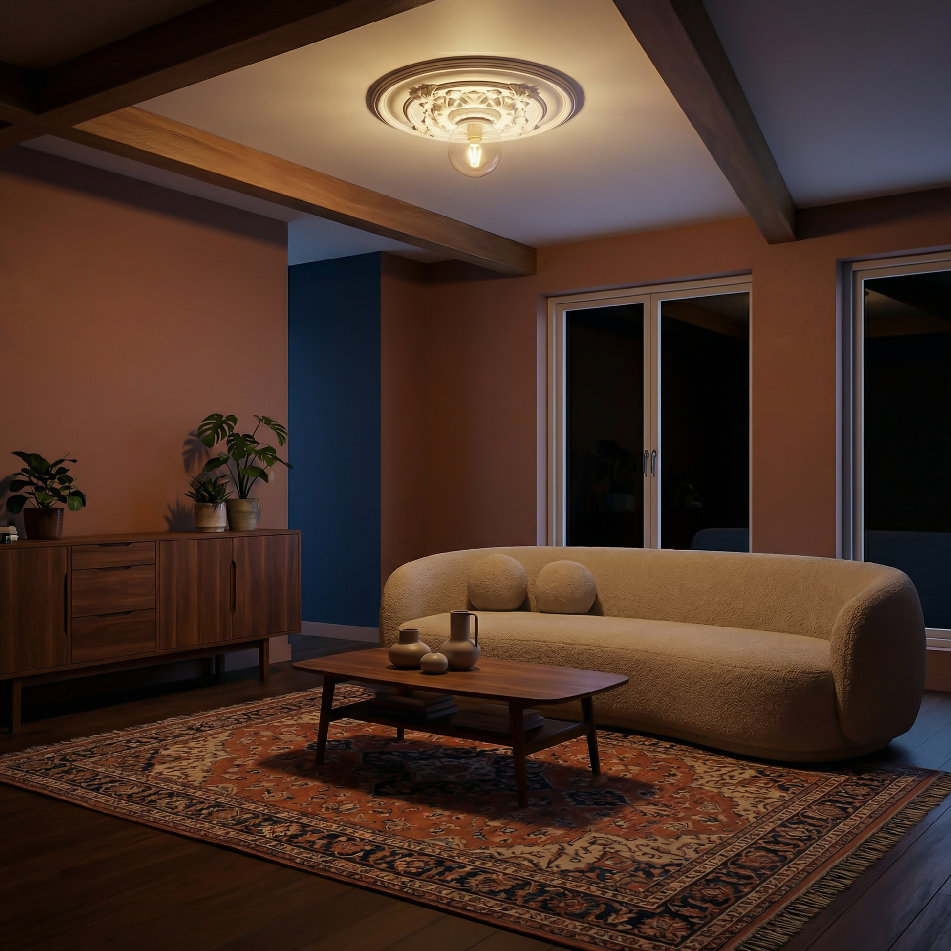 Plafondlamp Vintage Chic met Regelbaar LED-licht – Orluna