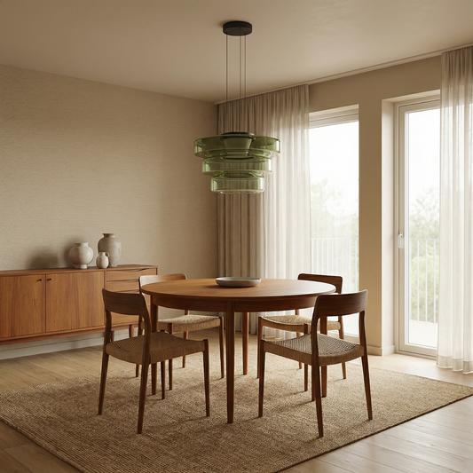 Noordische glazen hanglamp voor eetkamer – Solinya