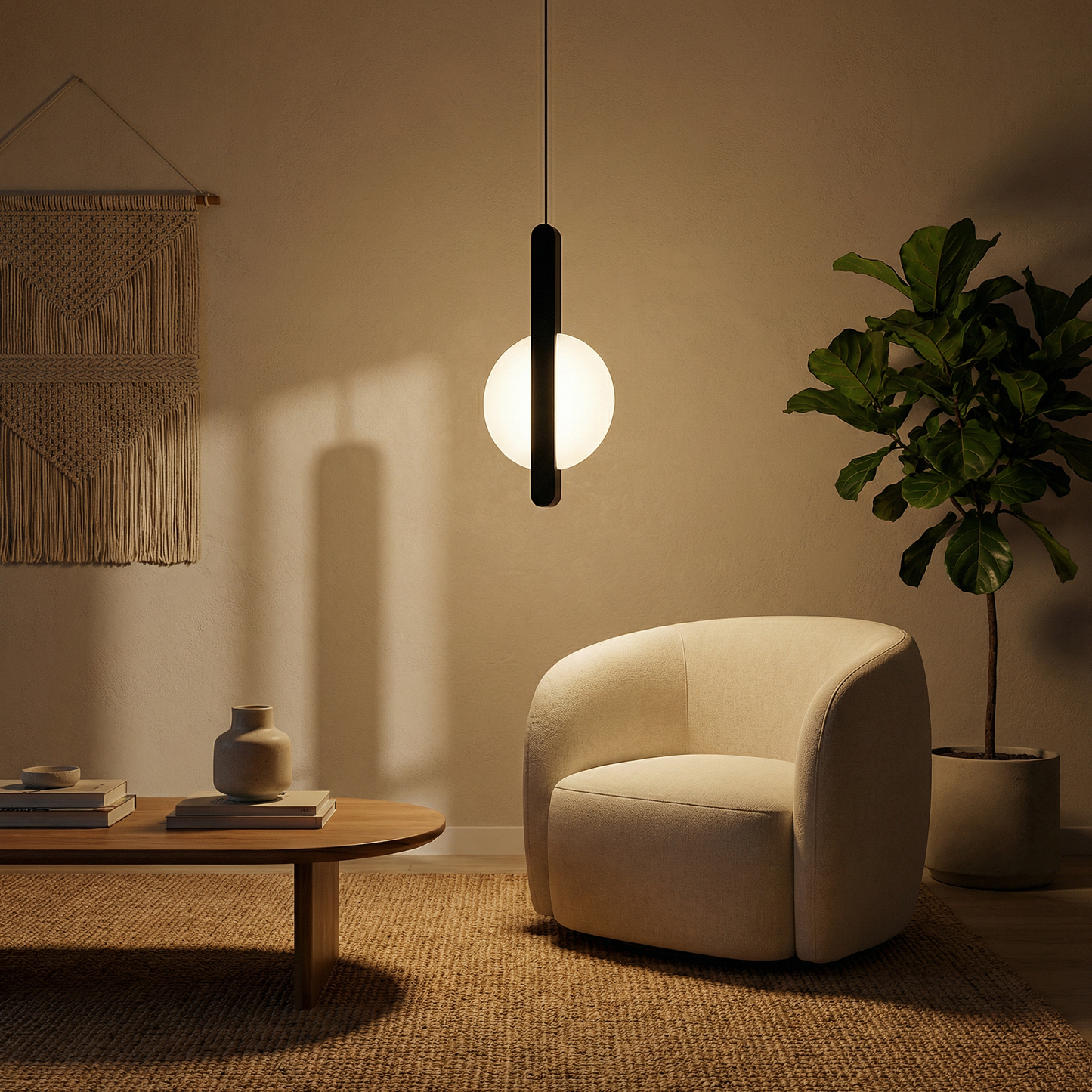 Suspension Éclat Noir vue détail | Luxarmonie