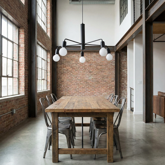 Industrieel zwart plafondlicht 5 lampen woonkamer – Modèle Arkanis