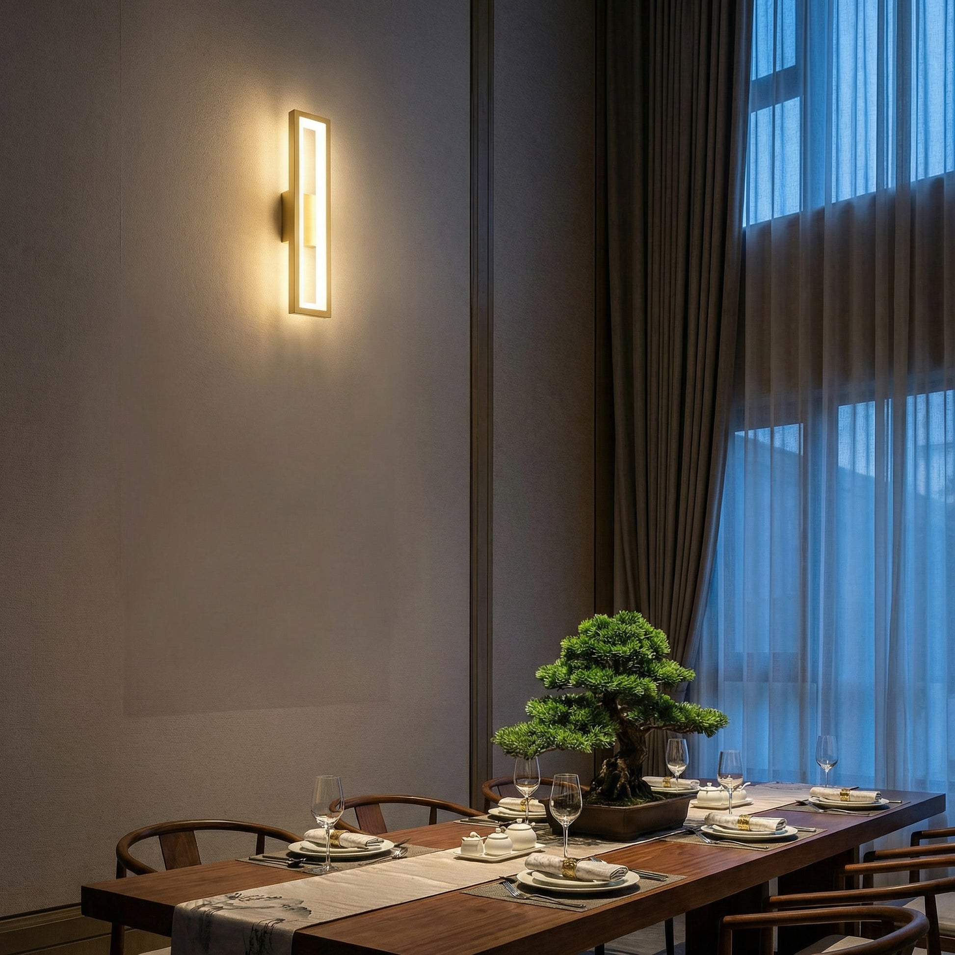 Waterdichte moderne LED wandlamp in goud aluminium – Vivarise