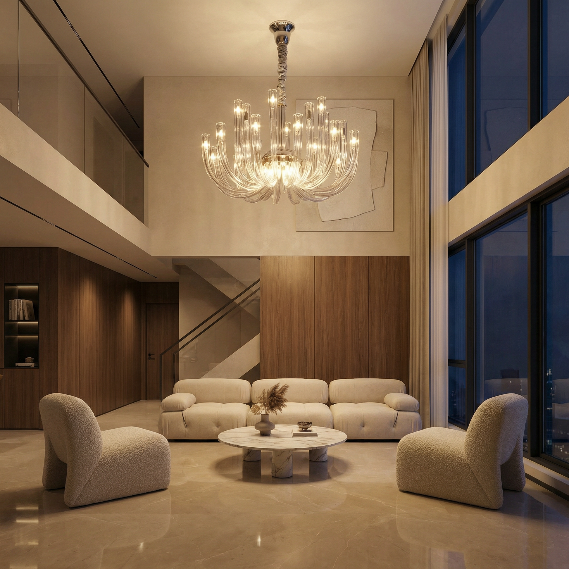 Transparant Glazen Plafondlicht voor Woonkamers en Slaapkamers – Célestine