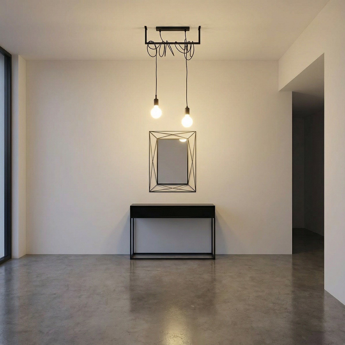 Minimalistisch zwart plafondlicht 2 lampen – modèle Valenciae