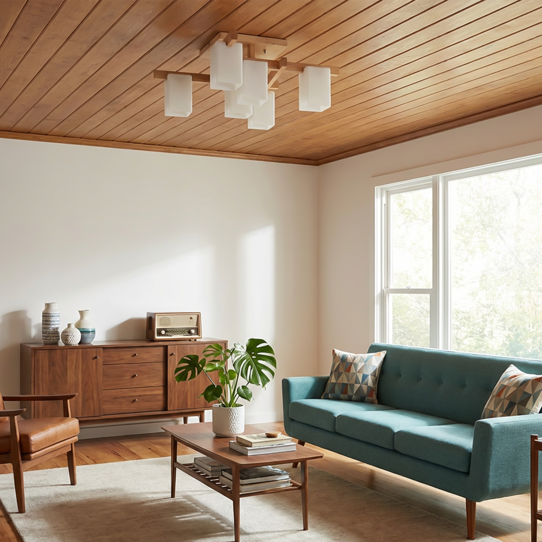 Minimalist Wood LED Ceiling Light Japandi Style – Sélénis