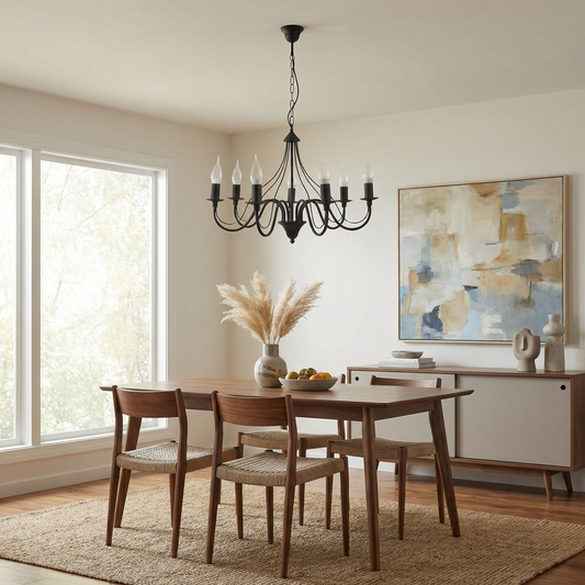 Zwarte Glamoureuze Kandelaarluister voor Woonkamer – Asterion