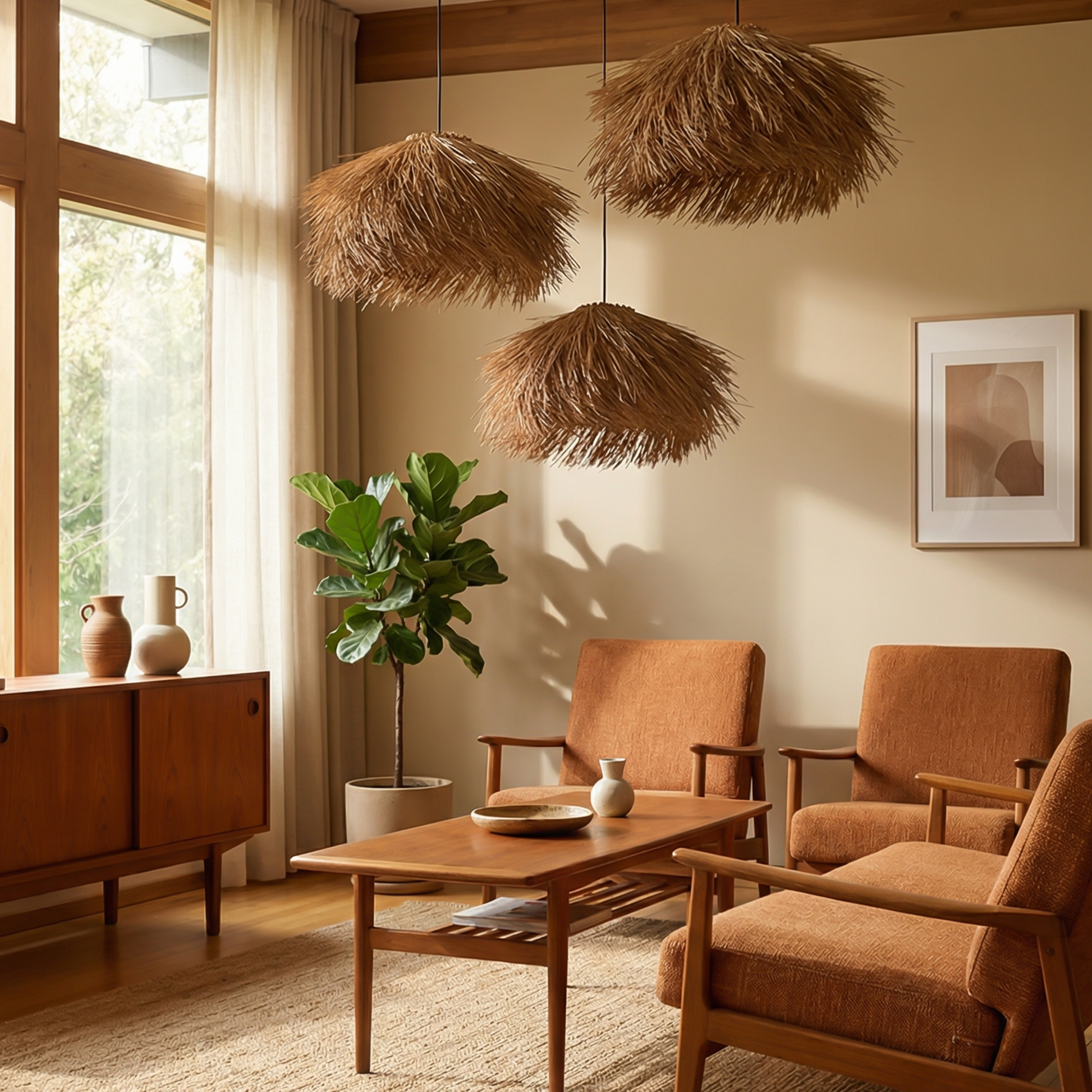 Hanglamp Decoratief Gevlochten Rotan Boeiende Schaduwen – Tropicale