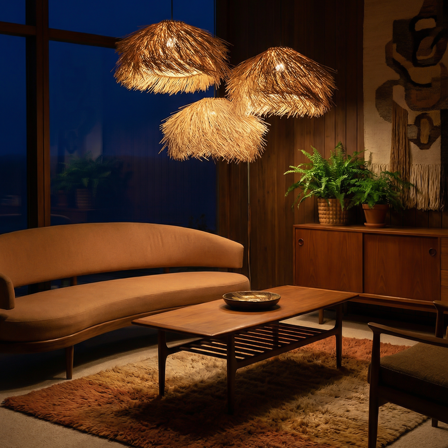 Hanglamp Decoratief Gevlochten Rotan Boeiende Schaduwen – Tropicale