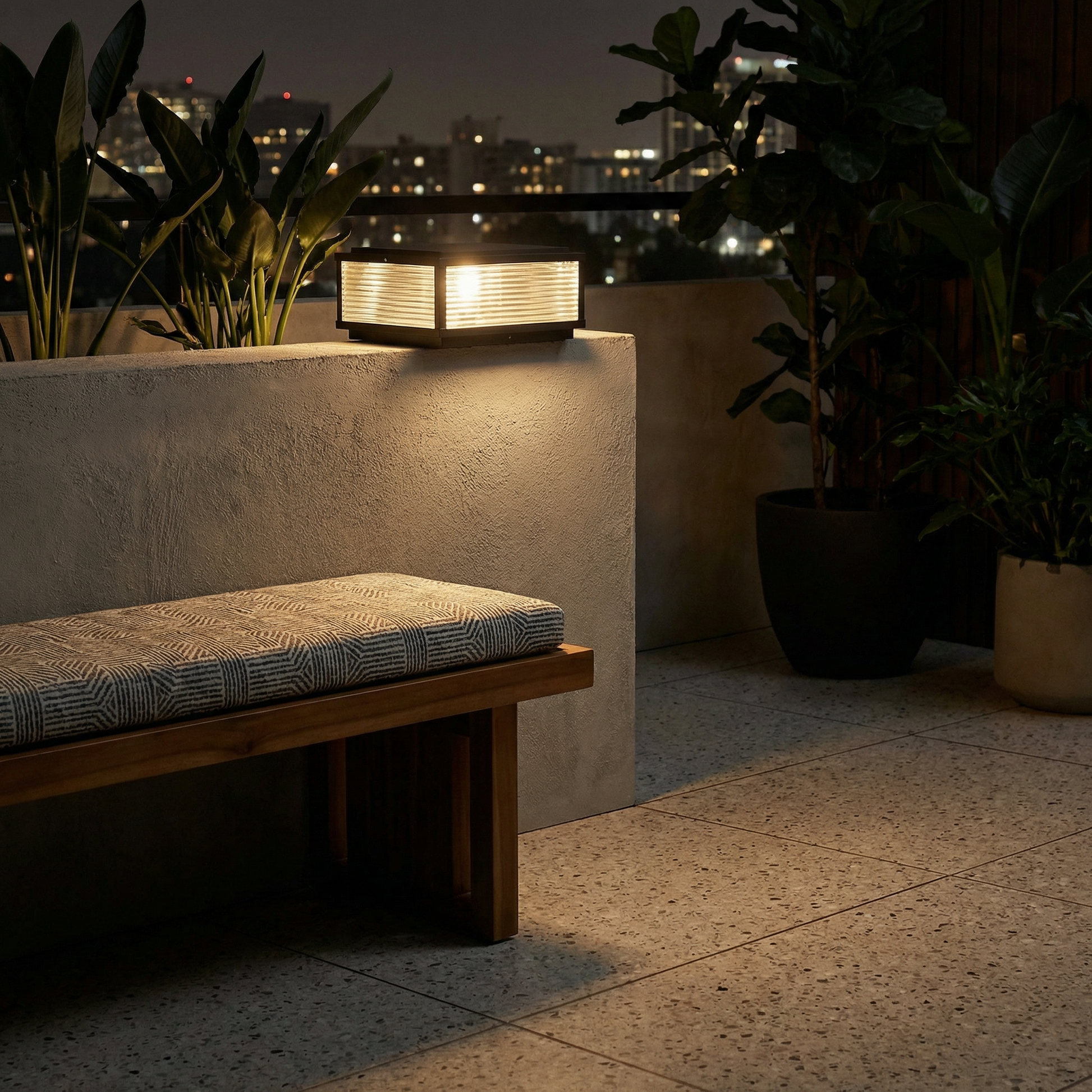 Buitenstaanlamp Gegroeid Zwart Glas – Veraluce