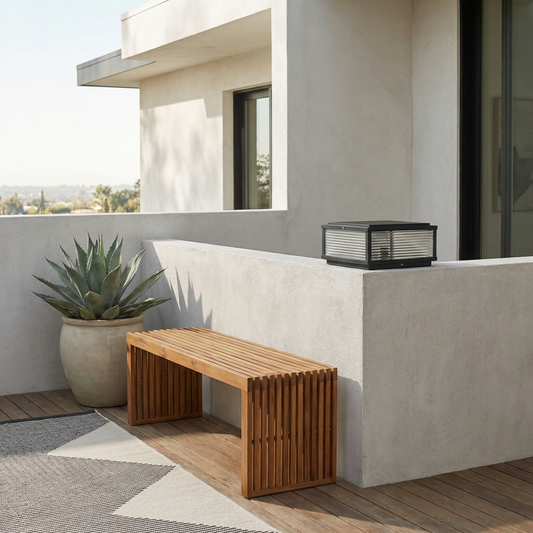 Buitenstaanlamp Gegroeid Zwart Glas – Veraluce