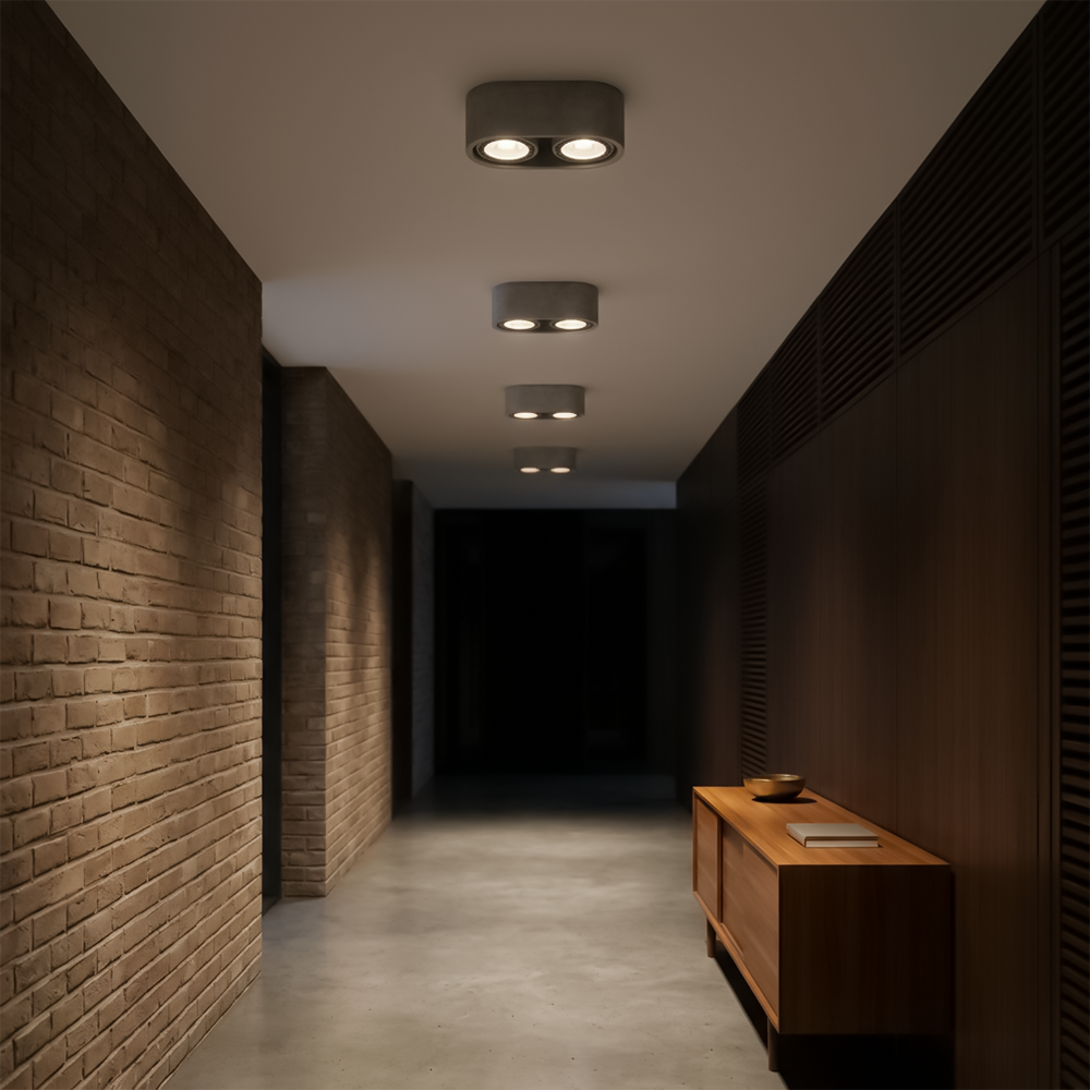 Plafonnier béton gris minimaliste – modèle Varelios