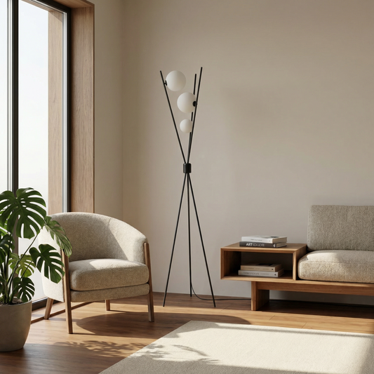 Staande Lamp Veelzijdig met Transparante Glazen Bollen – Vera