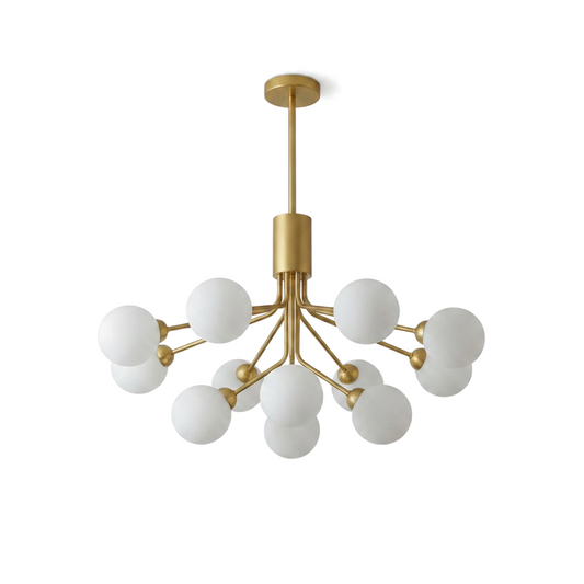 Lustre Moderne en Fer avec Verre Givré pour Salon – Orielis