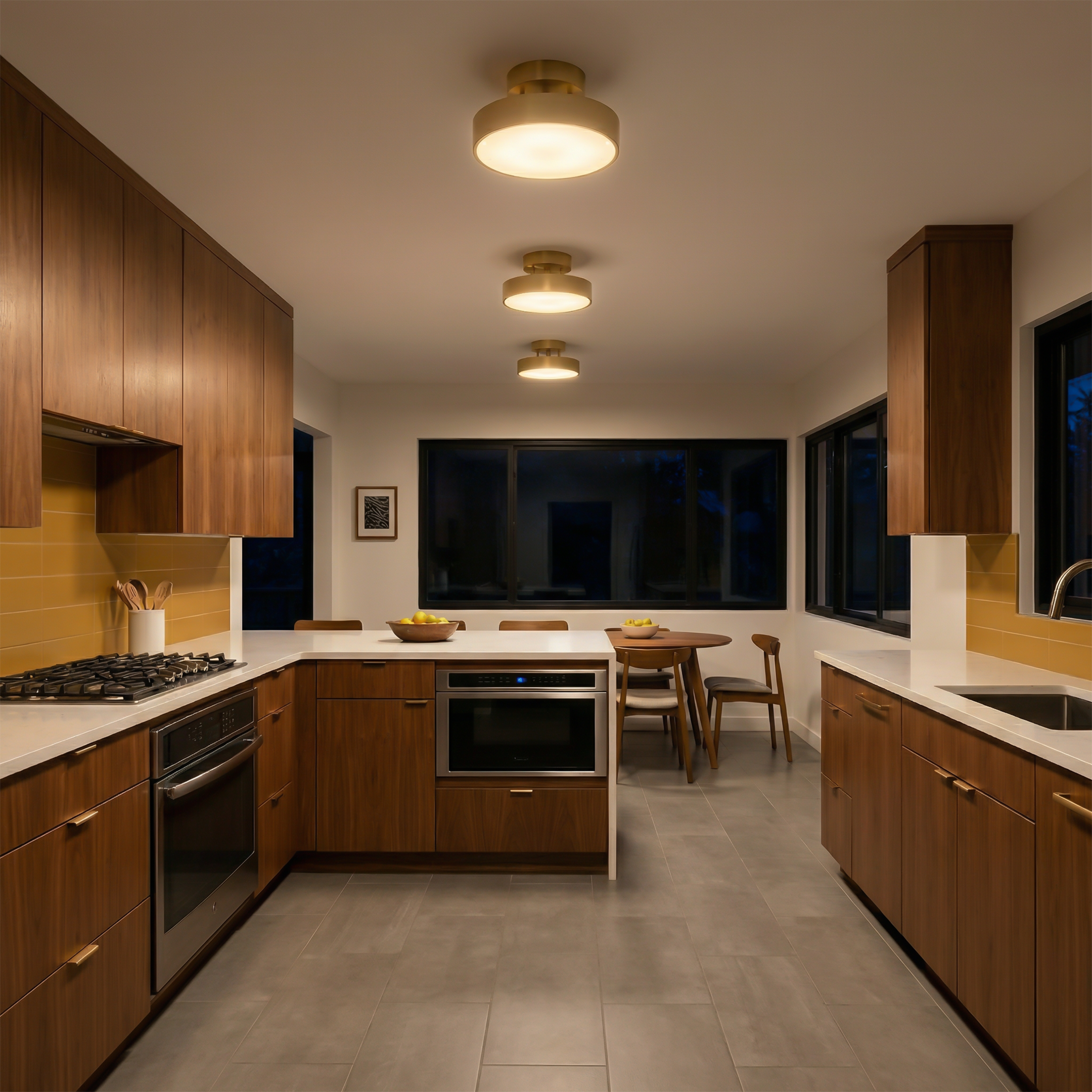 Moderne koperen plafondlamp voor woonkamer – Aurorine