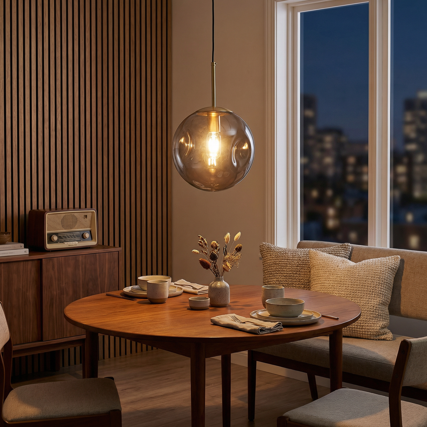 Noordische Glazen Hanglamp voor Woonkamer en Slaapkamer – Orbalya