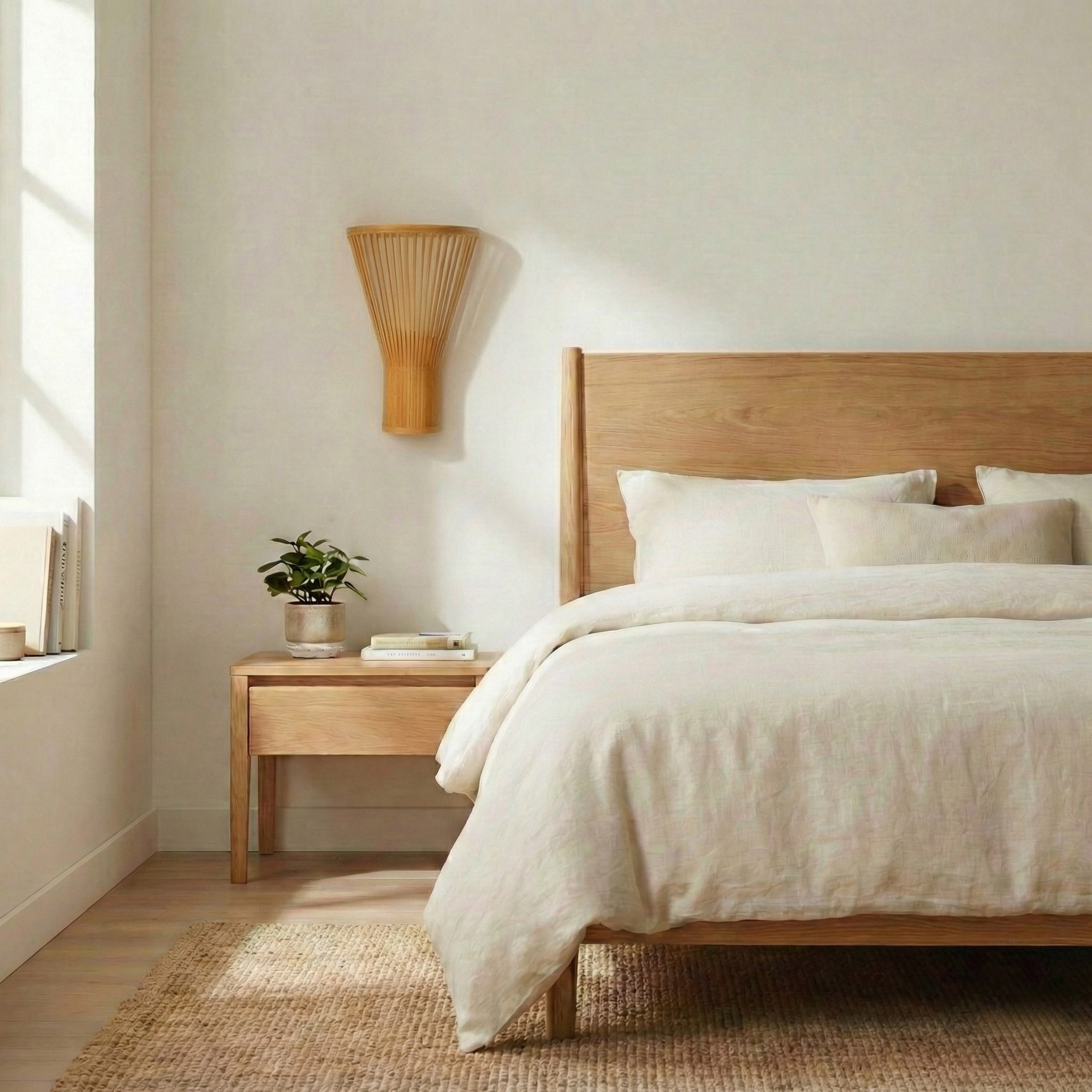 Scandinavische Bamboe Wandlamp voor Slaapkamer – Nordlys