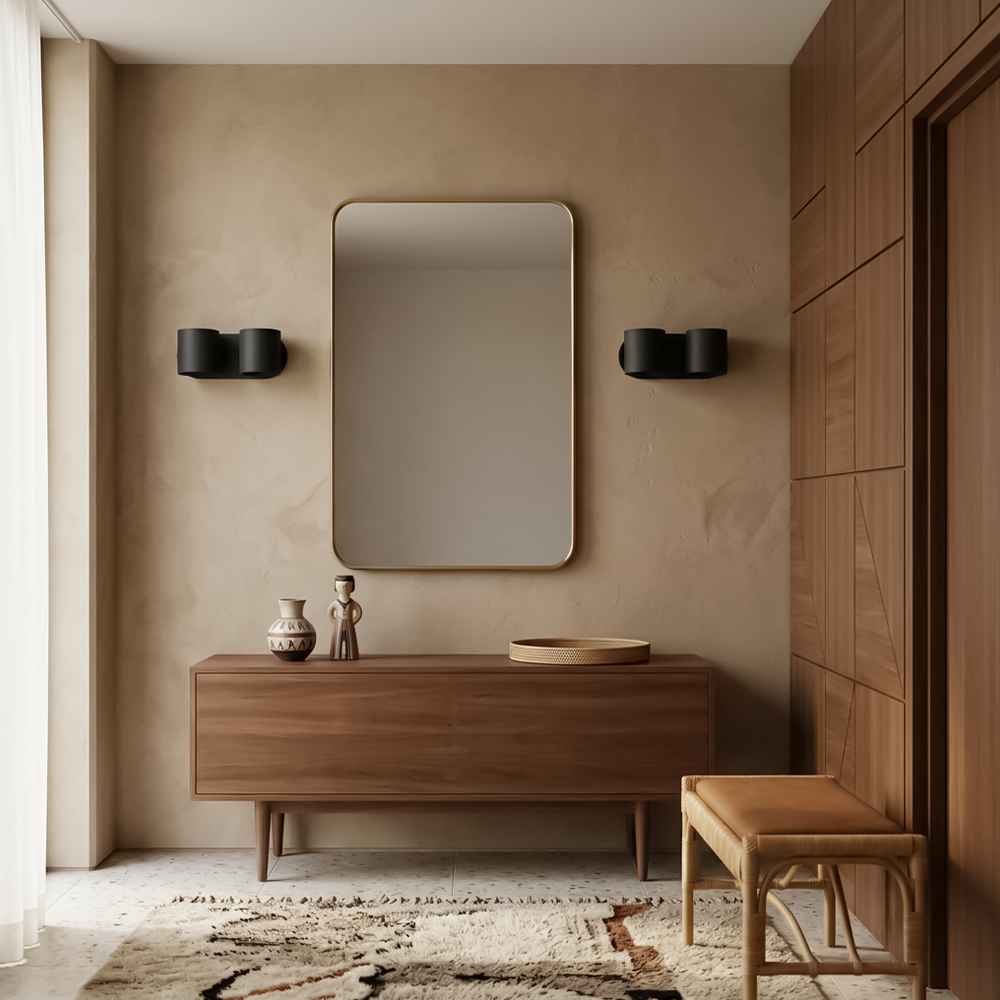 Applique murale cylindrique noire moderne – modèle Nobilis
