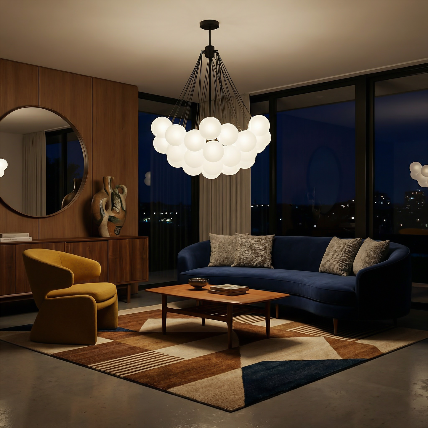 Glazen bollen hanglamp met LED – Hypnotique Orbe