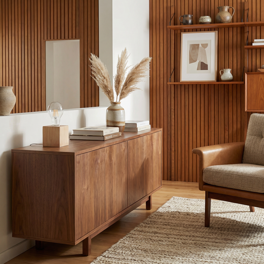 Minimalistische Bureaulamp in Natuurlijk Hout – Modèle Norvian