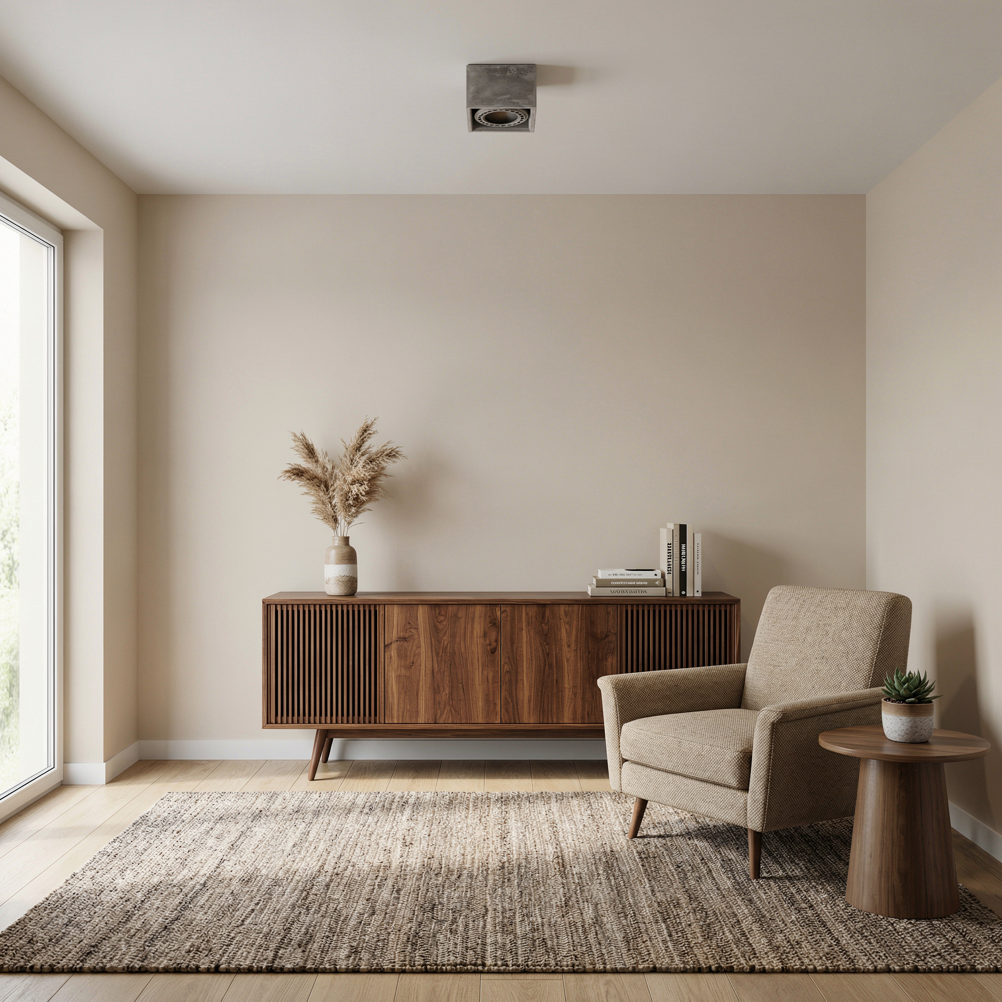Minimalistisch grijs betonnen plafondlicht – Modèle Arkanor