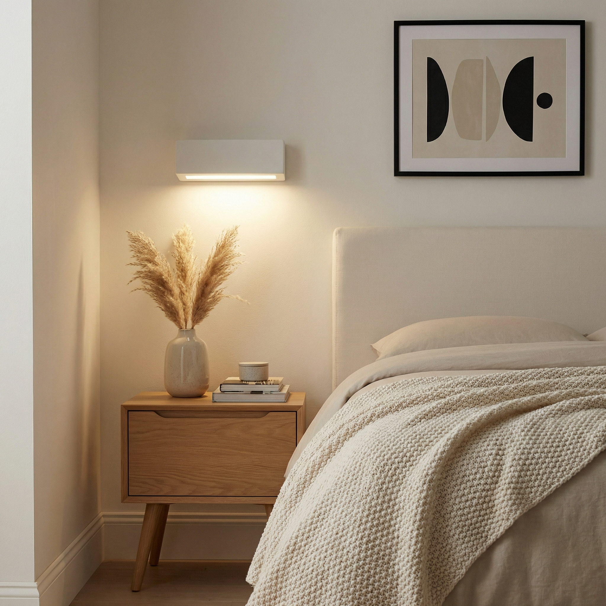 Moderne Witte Keramische Wandlamp – Asterionis