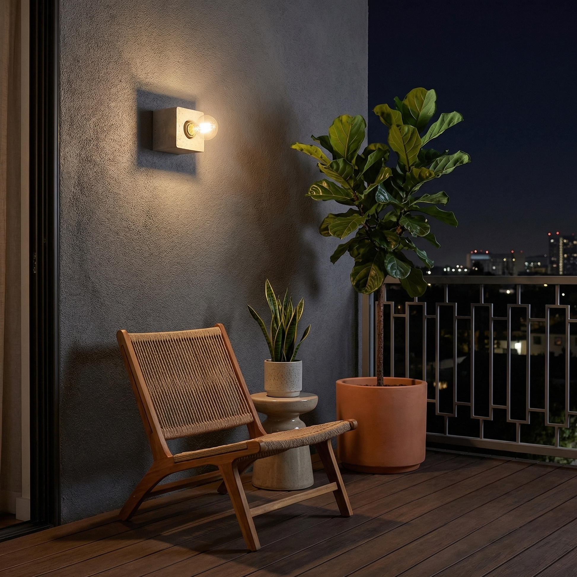 Applique murale béton gris minimaliste – modèle Arkanor