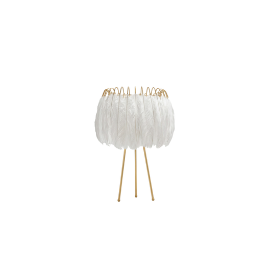 Tafellamp Wit Goud Delicaat Design Unieke Vorm – Plumea