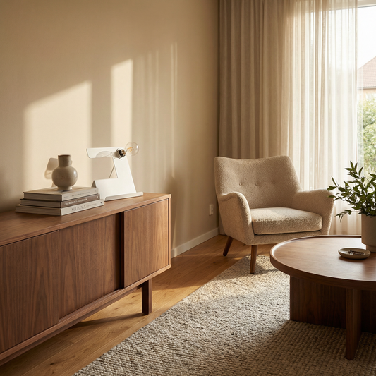 Designbureaulamp Wit Staal – Modèle Arkanis