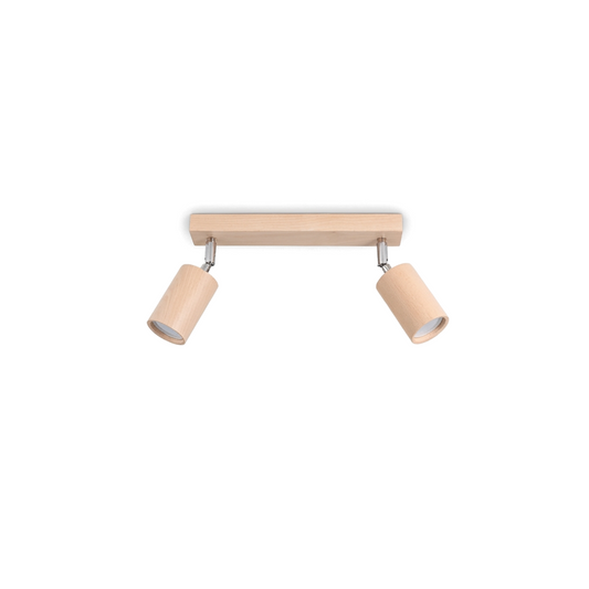 Plafonnier bois naturel orientable salon – Modèle Nørvian