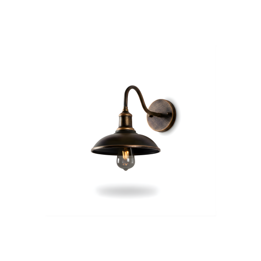 Rustieke buitenwandlamp in antiek messing – Aurélice