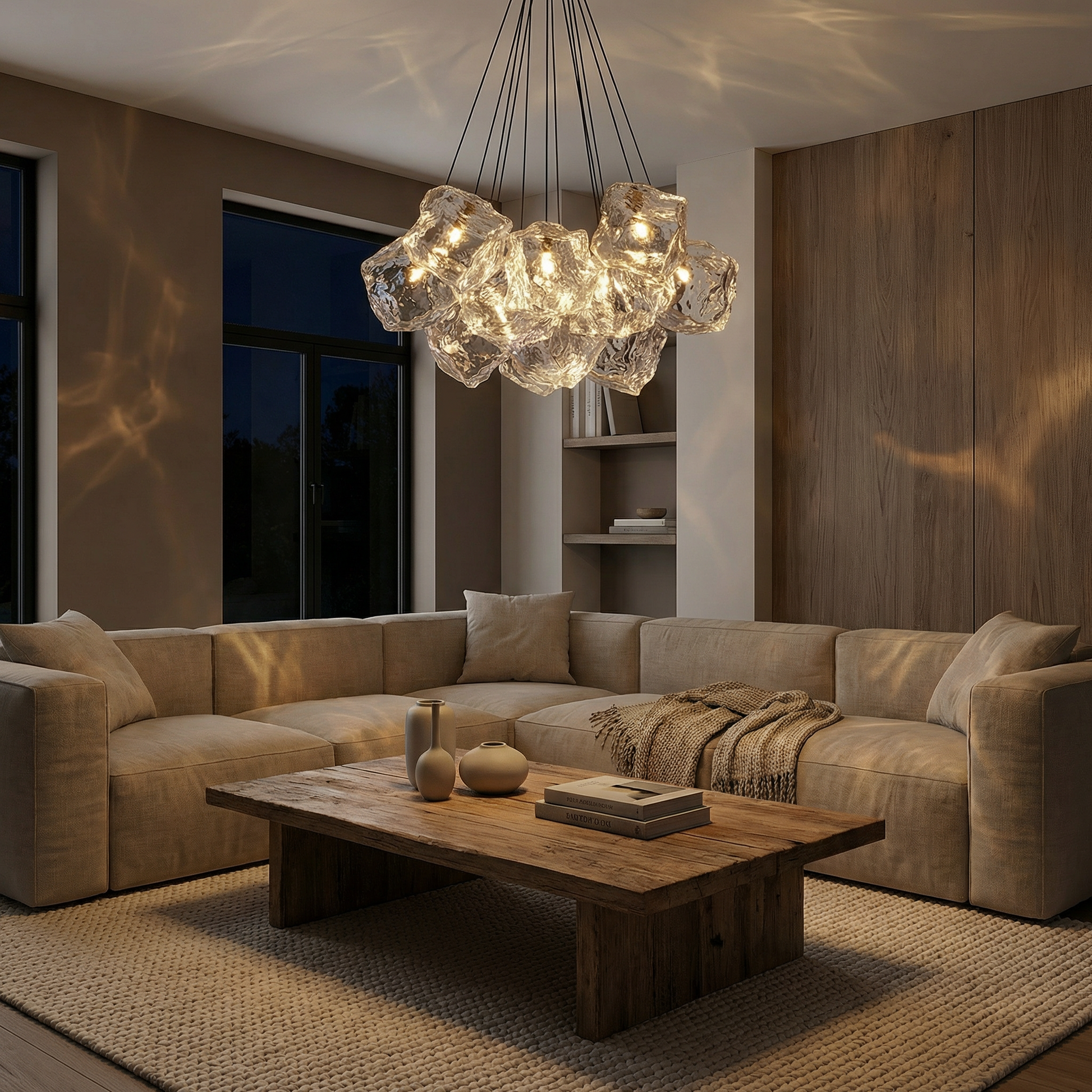 Modern glazen hanglamp voor eetkamer – Célestine
