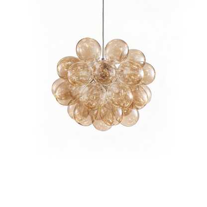 Lustre en Verre Soufflé Beige Foncé pour Salon – Orbalique