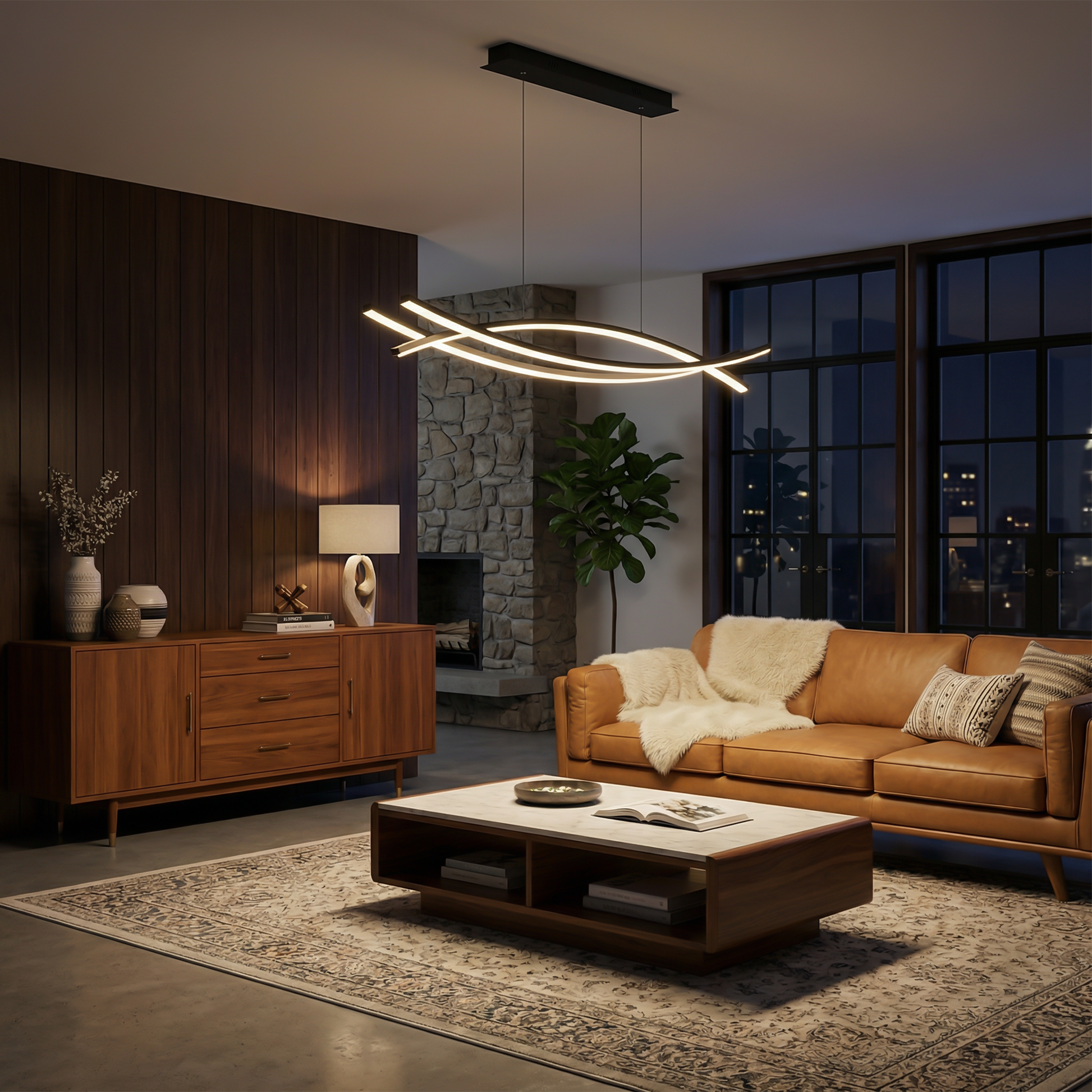 Zachte LED-hanglamp in modern en verfijnd design – Stilio
