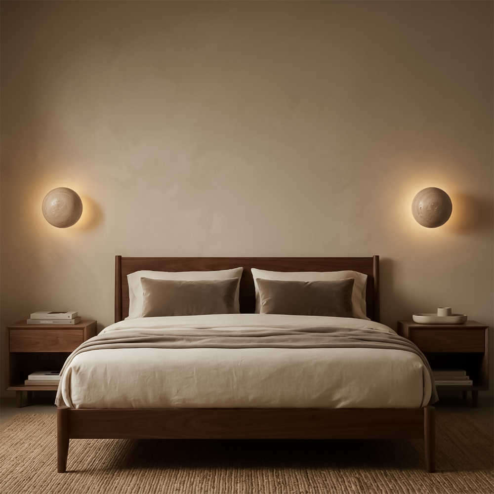Applique murale en pierre pour salon et chambre – Serenitea
