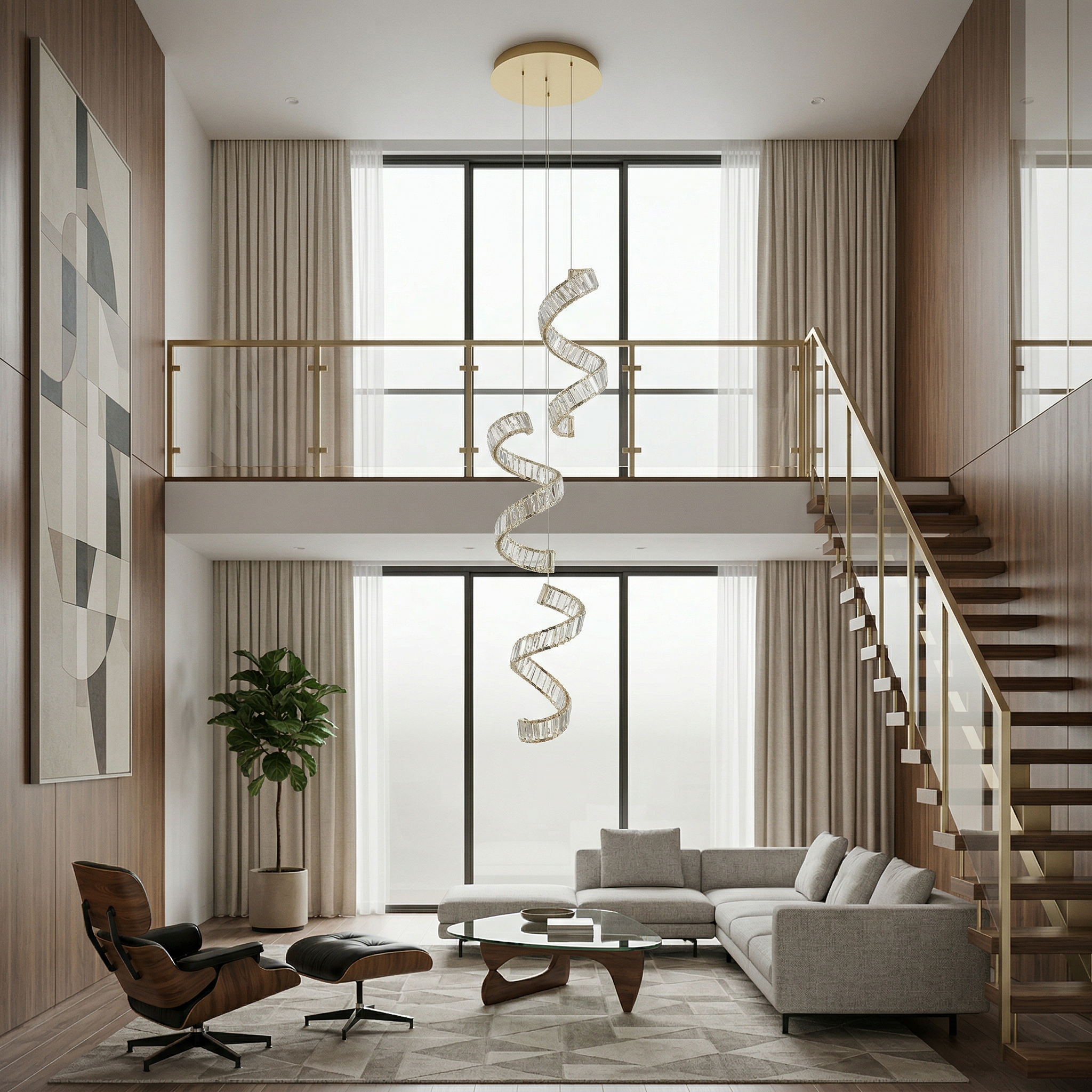 Gouden Kristallen Kroonluchter voor Luxe Ruimten – Auréosial