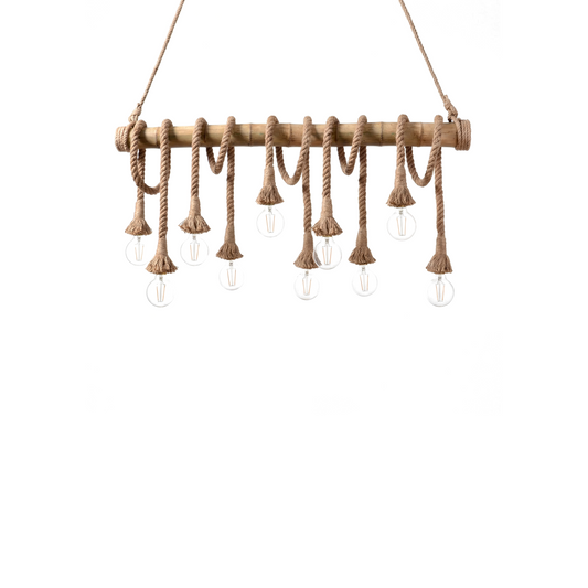 Hanglamp Bamboe Hout LED Verstelbare Koord – Epicéa