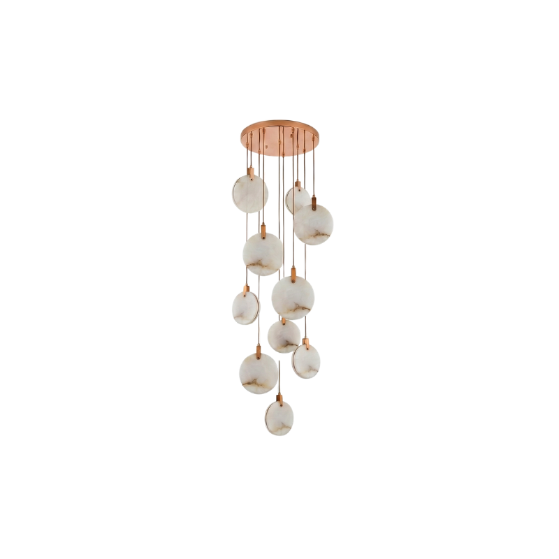 Lustre en cuivre et marbre pour salon – Marmo