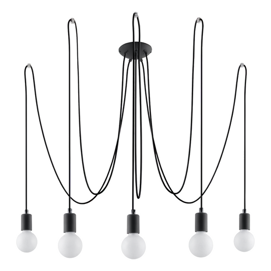 Lustre minimaliste noir 5 lampes – modèle Aethron