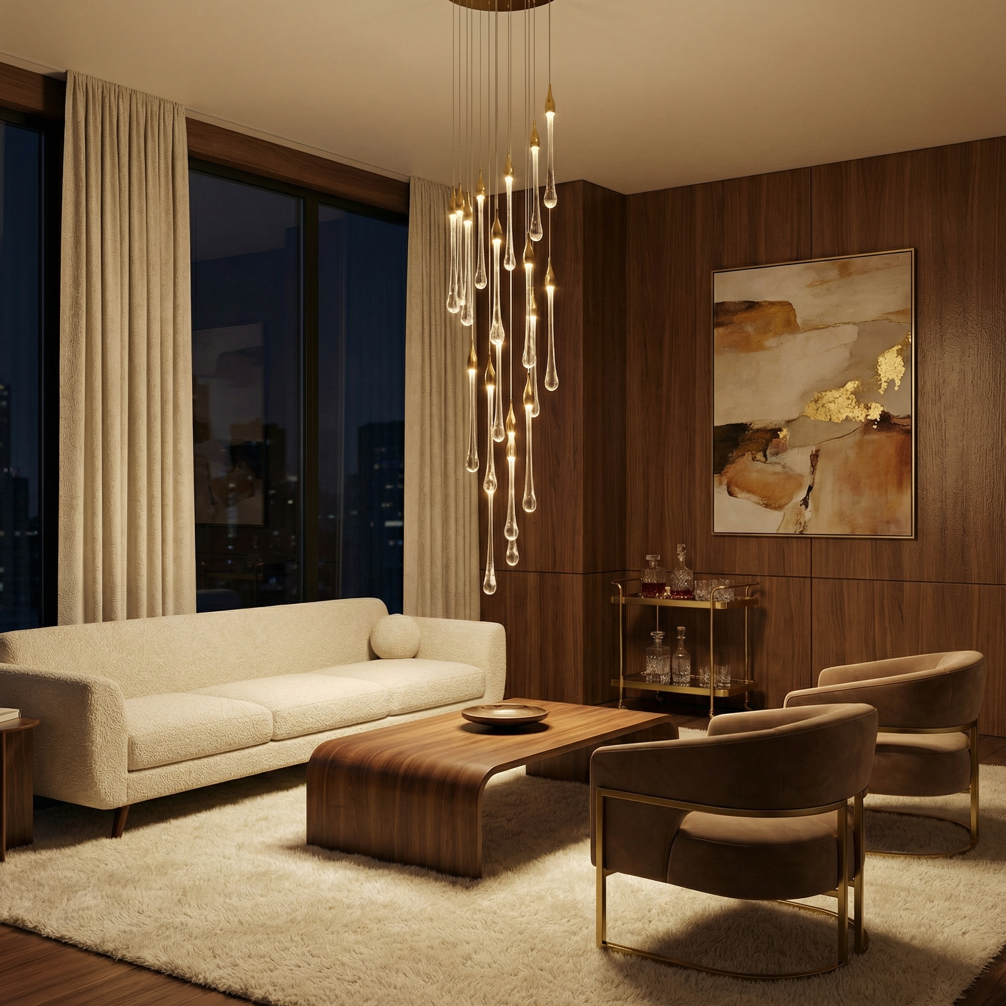 Gouden Kristallen Kroonluchter voor Trap – Cristalya