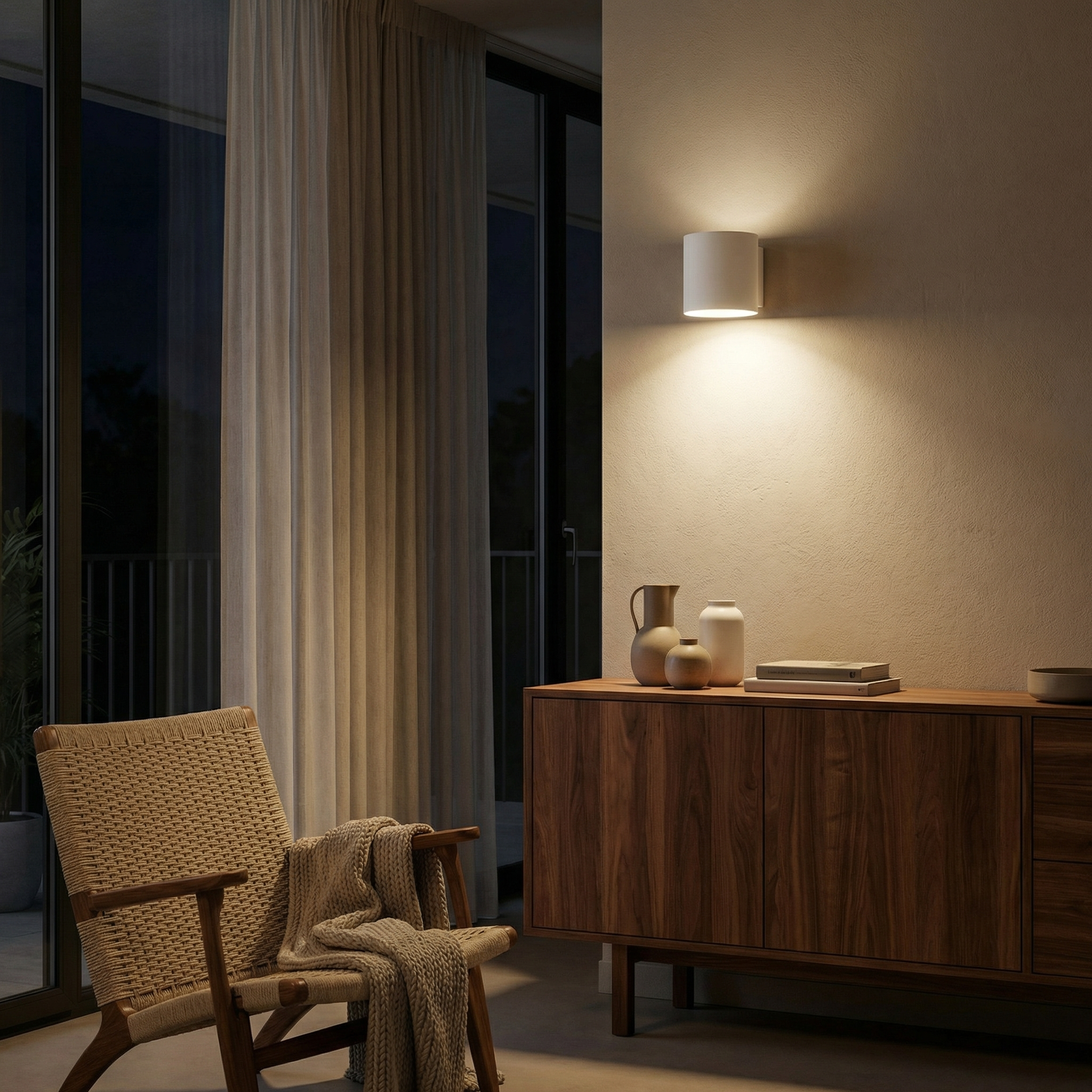 Wandapplicatie cilindrisch wit modern – Model Orandis