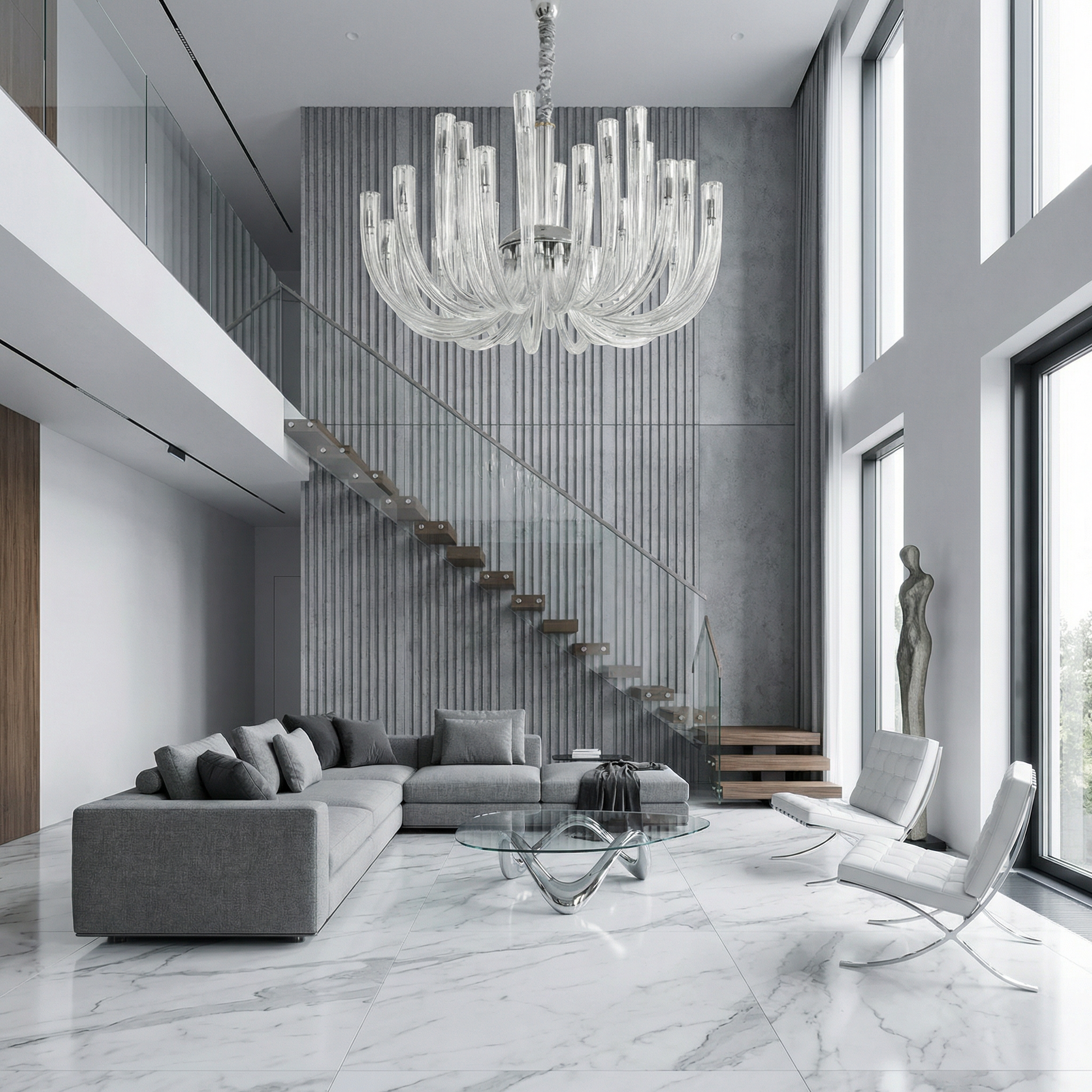 Transparant Glazen Plafondlicht voor Woonkamers en Slaapkamers – Célestine