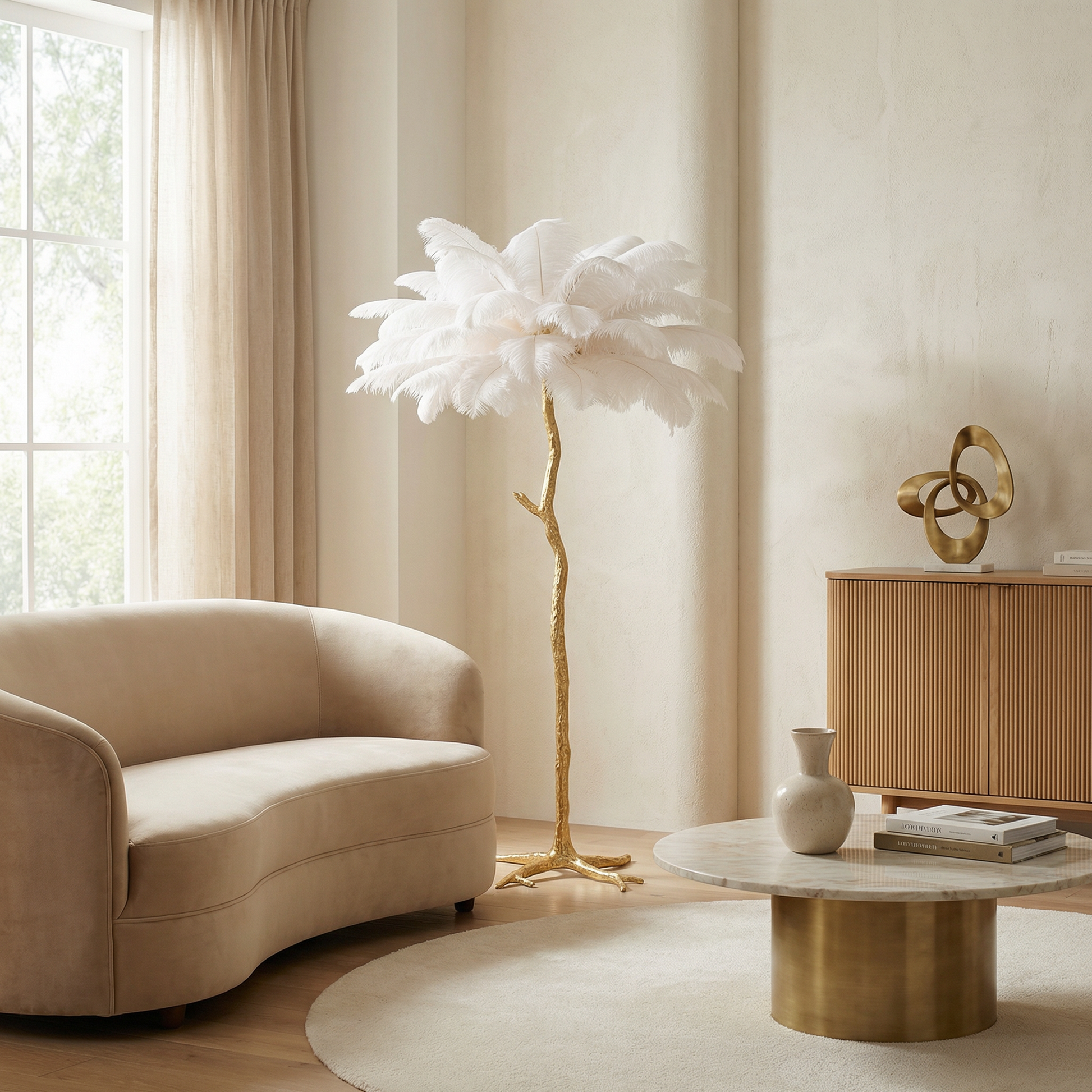 Staande Lamp Veren Glamoureuze Sfeer Kunstzinnige Elegantie – Plumo