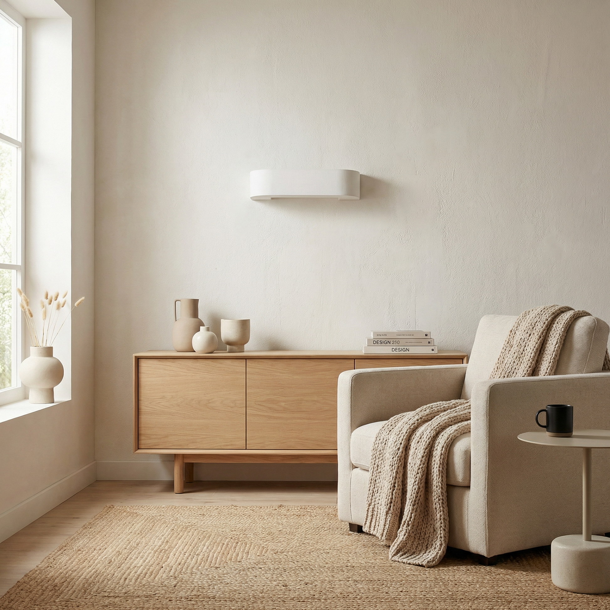 Moderne Witte Keramische Wandlamp – Orphéane