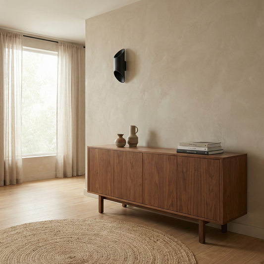 Moderne Zwarte Aluminium Wandlamp – Modèle Neralia