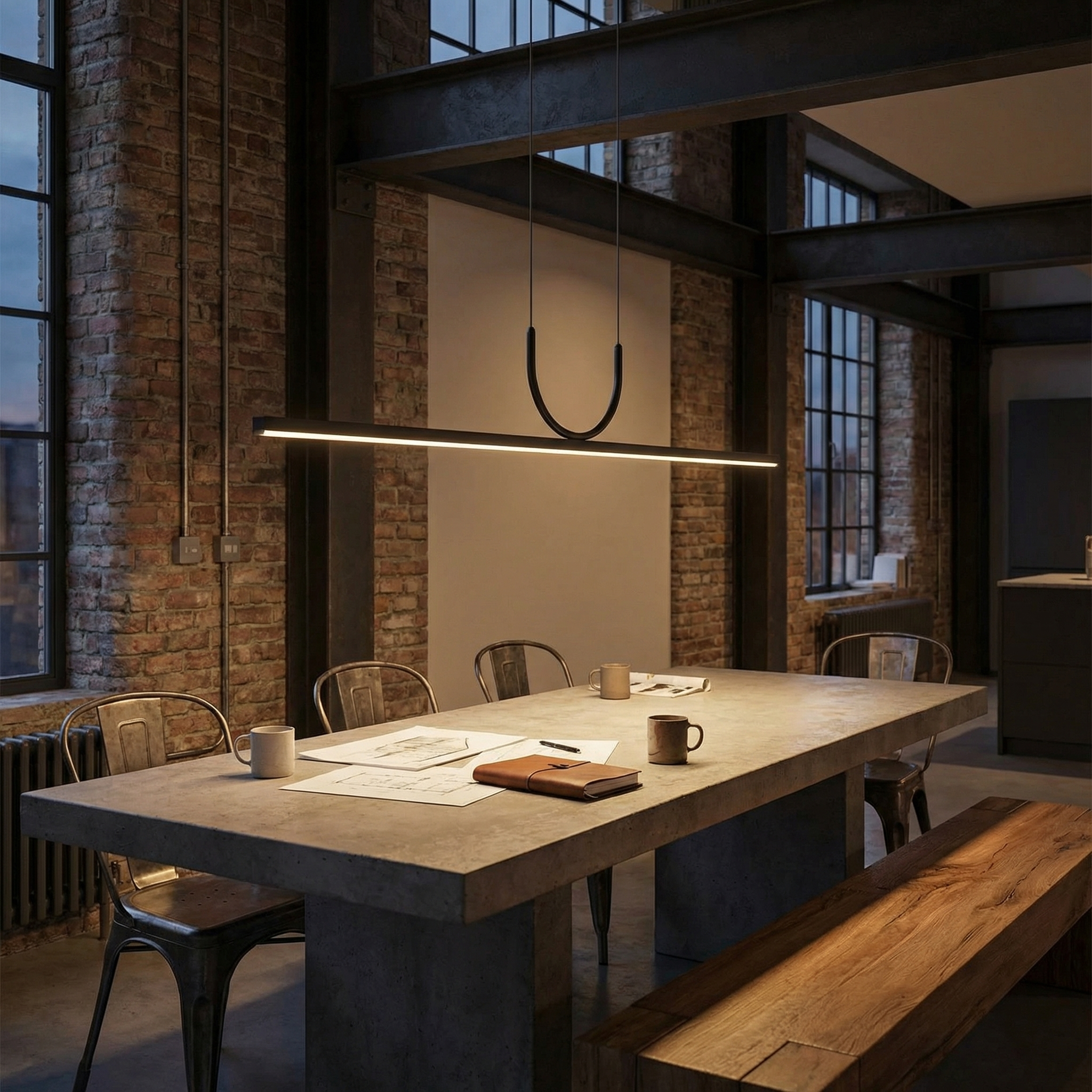 Contemporary Design Pendant Nera Black Finish – View 3
