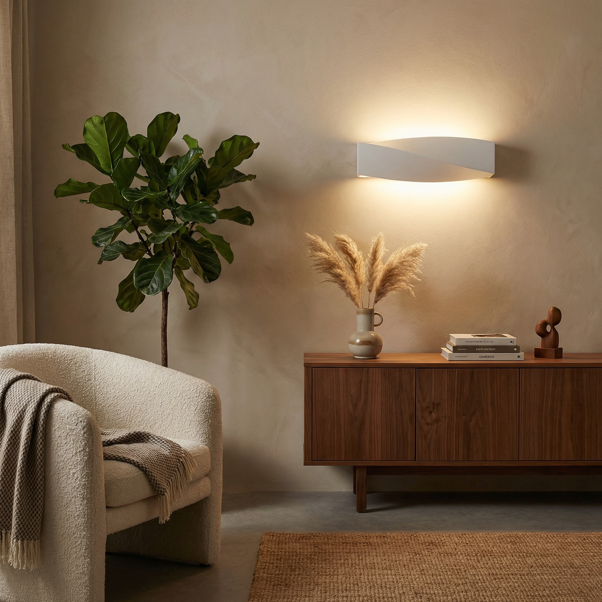 Moderne grijze keramische wandlamp – model Asterion