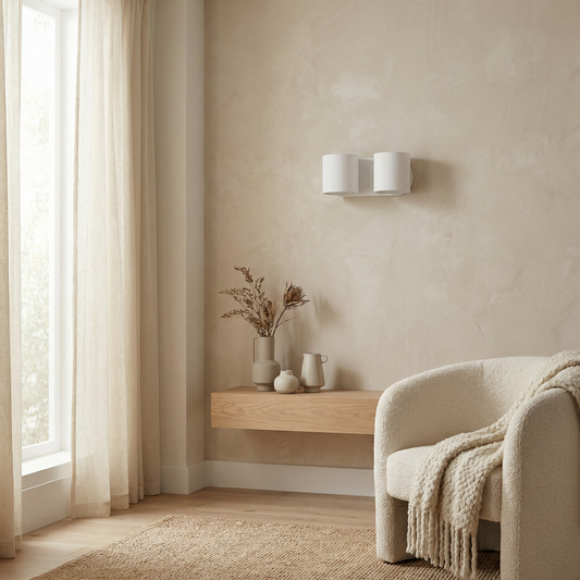 Applique murale cylindrique blanche moderne – Modèle Oréziane