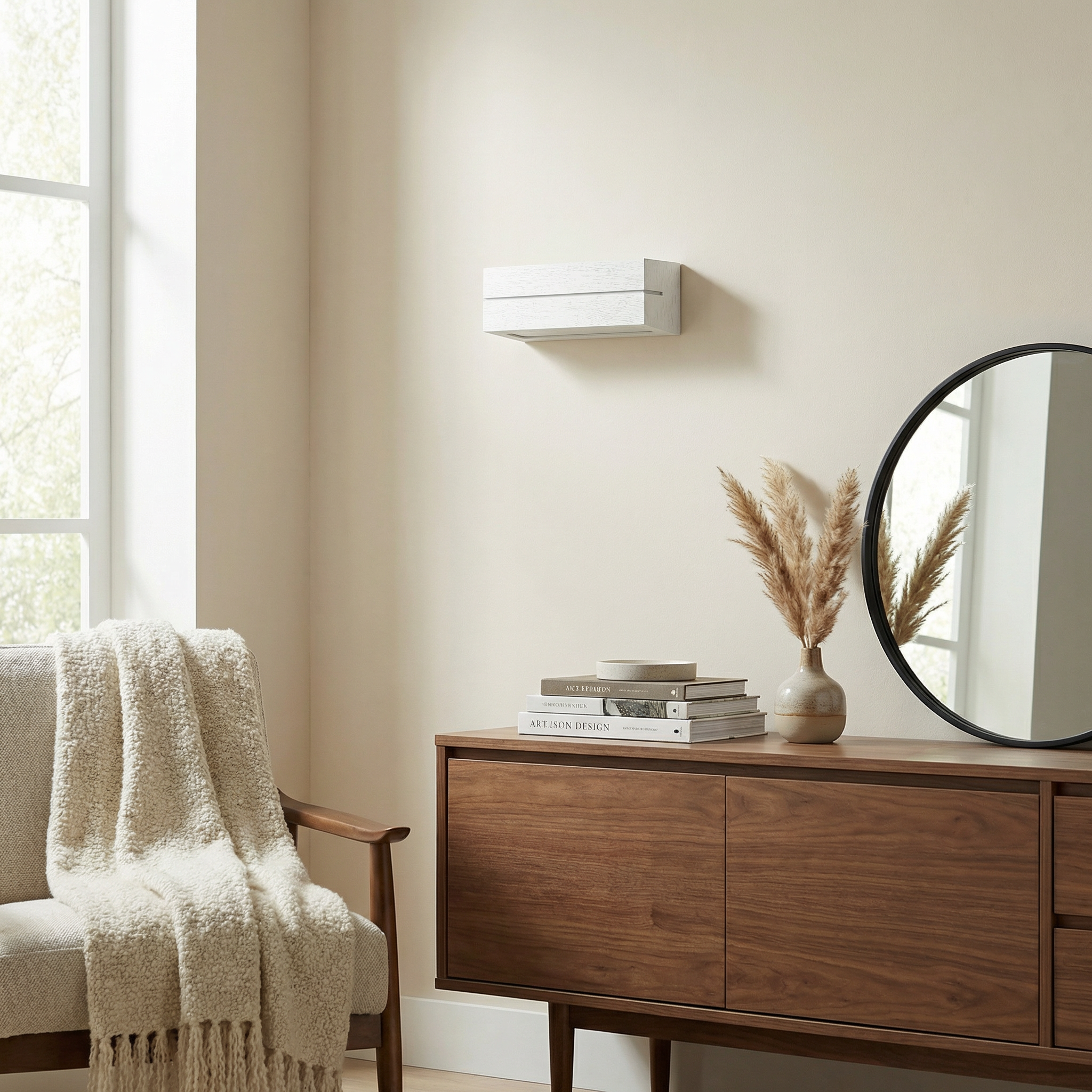 Moderne Witte Keramische Wandlamp – modèle Orélya
