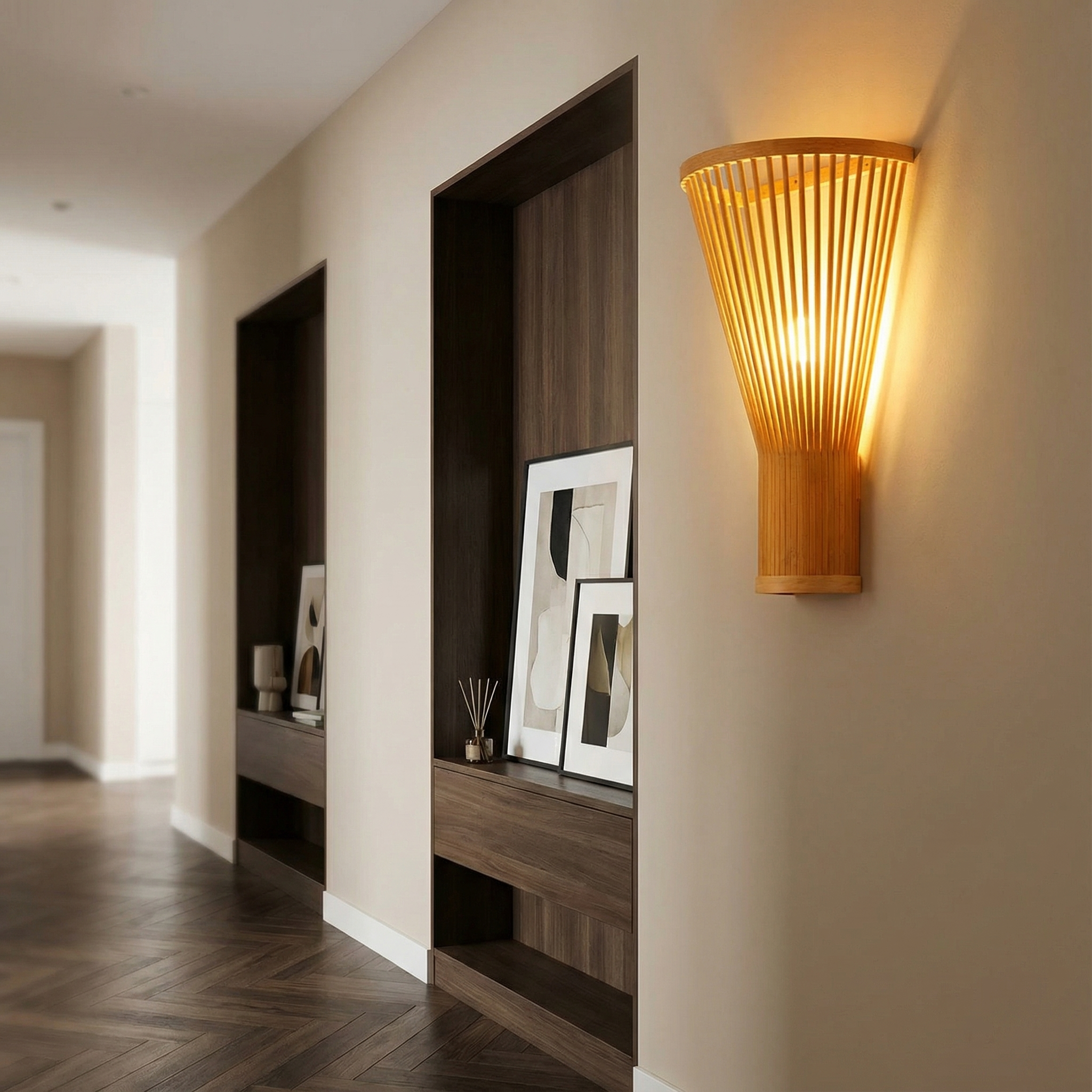 Scandinavische Bamboe Wandlamp voor Slaapkamer – Nordlys