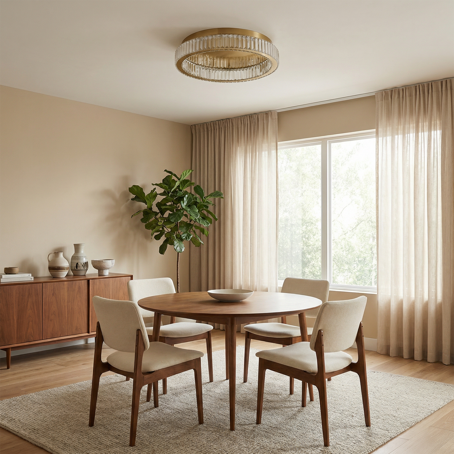 Plafonnier Halo Doré vue ambiance | Luxarmonie